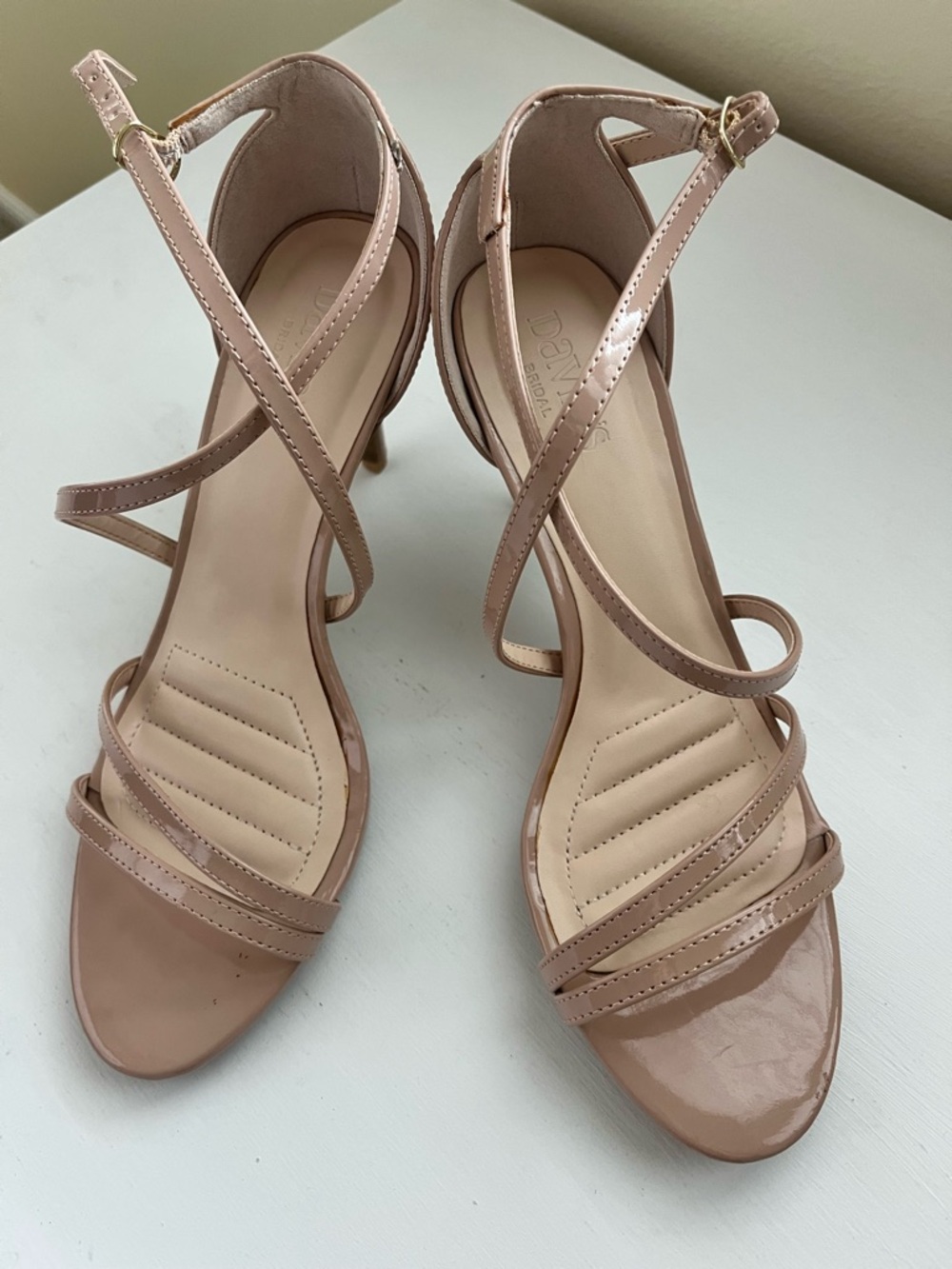 David’s Bridal Harlem Nude Strappy High Heel Sandals - Women's Dress Heels (W9)